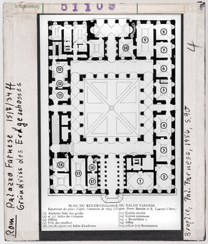 Vorschaubild Rom: Palazzo Farnese, Grundriss des Erdgeschosses 